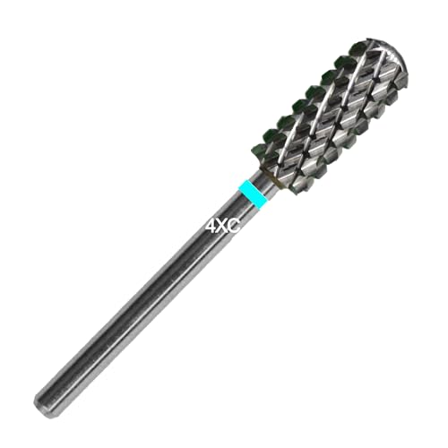 RolinStar 5.35 Small Round Top barrel Original Manicure Professional Nail Drill Bits Carbide Nail File Bits Gel Polish Removal Cuticle Nail Shaping Universal Shank for nail Salon (4X Coarse)