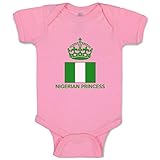 Custom Boy & Girl Baby Bodysuit Nigerian Princess Crown Funny Cotton Baby Clothes Soft Pink Design Only Newborn