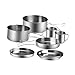 predolo Stainless Steel Utensils Camping Utensils Set Dinnerware Set Reusable Lightweight Cups Camping Cookware for Hiking Picnic