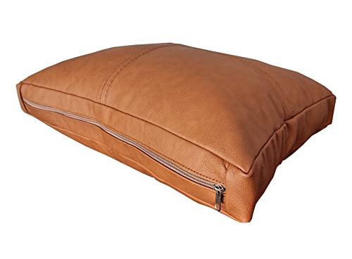 Italienische Lederkissen in brauner Farbe Echt Leder Kissen Dekokissen Echtleder Rückenkissen Rindsleder Sofa Couch Leder Zierkissen Lederkissen Modell P&Z4EL Leder Mondial 5329 (30 x 40 cm)