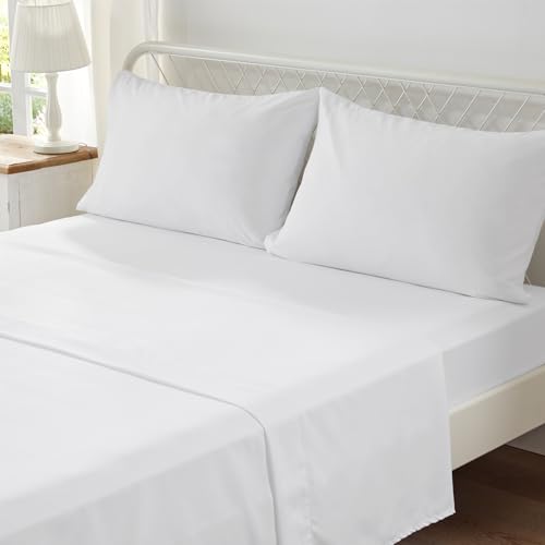 Image of Zzlpp Full Comforter Set 7 Pieces, White Seersucker Bed in a Bag with Comforter and 2 Sheets, All Season Bedding Sets with 1 Comforter, 2 Pillow Shams, 2 Pillowcases
