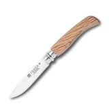 Joker Navaja NE23 con puño de encina, virola giratoria y hoja Inox 420 de 8 cm, herramienta de pesca, caza, camping y senderismo