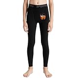 [Muxuryee] スポーツタイツ ジュニア 裏起毛 前開き 野球 インナースパッツ キッズ レギンス コンプレッションタイツ スポーツインナー 子供 スキーウェア サッカー インナー アンダーウェア 保温防寒3356 BK/BK 150