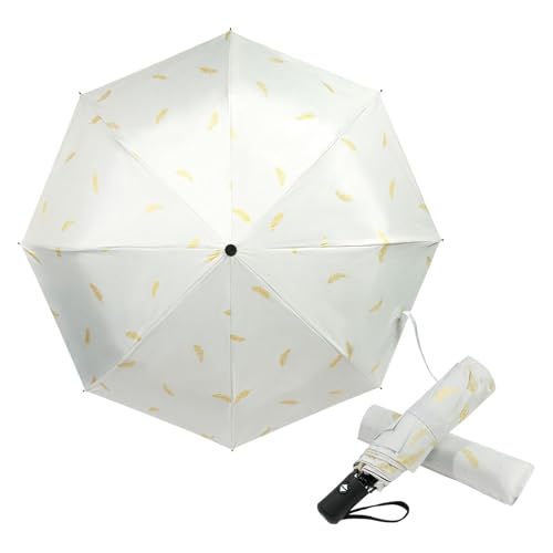Jimkply Automatic Umbrella, Windproof and Waterproof Pocket Umbrella with UV Protection, Pocket Umbrella with 8 Ribs, Automatic Opening, Compact for Men, Women and Everyday Use, yellow green white