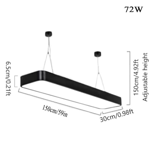 Lustre LED rectangulaire moderne pour table de billard et bureau - 6