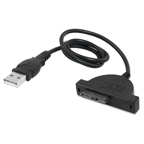 Cuziss USB 2.0 to 7+6 13 Pin Slimline Slim SATA II Laptop CD/DVD Drive Adapter Cable Cover