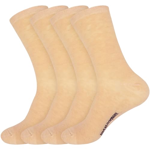 Image of BambooMN Unisex Men and Women's Rayon from Bamboo Wool Blend Athletic Crew Socks for Home, Travel, Work and Sport, 2 Pairs