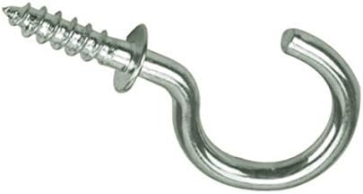 5/8" Stainless Steel Cup Hooks Corrosion Resistant Screw In (Pack of 10) Silver