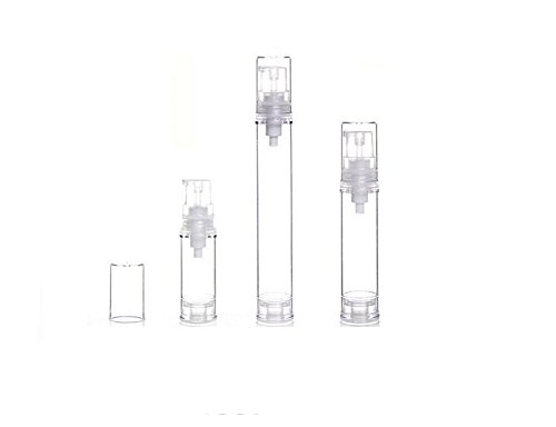 Elandy 6PCS Airless Pump Bottle-Empty Refillable Black Airless Vacuum Pump Cream Lotion Make Up Bottle Toiletries Liquid Container Lightweight Travel Container(Transparent) (5ml)