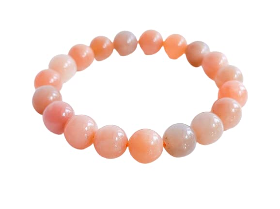 Peach Moonstone Crystal Bead Bracelet | 10mm Peach Moonstone Crystal Bracelet | Moonstone Crystal Jewelry