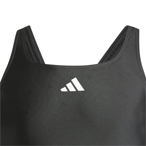 Adidas Girl's 3-Stripes C-Back Swimsuit Kids, Black/White, 13-14 Years