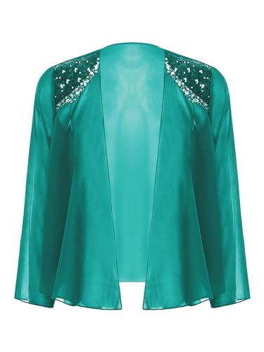 Womens Summer Tops Sequins Shrugs Kimono Cardigans Casual Chiffon Bolero Jackets