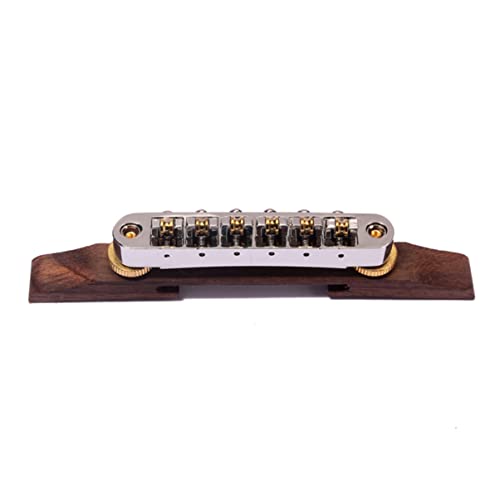 GALPADA Guitar Bridge with Gold Roller Saddles Bridge B for Jazz Guitar Replacement Fits Various Models for Enhancing Performance