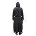 CosplayStudio Adult Black Terror Long Hooded Horror Robe Ghost Mask Horror Robe Costume Halloween Cosplay Costume (For-Adult)