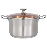 Stainless Steel Stockpot with Glass Lid Stock Pots 6 QT Heavy Soup Pot Cooking Pot with Lid...