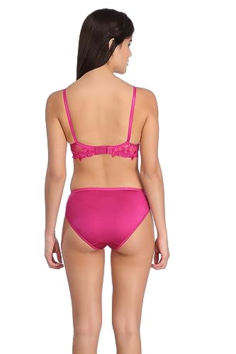 Image of Tipsy Women's Net Lace Non Padded Non Wired Bra Panty Set