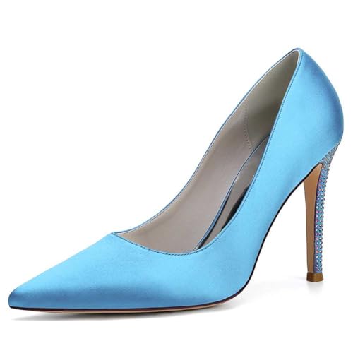 Women's Wedding Shoes Pointed-Toe Satin Low-Heeled, Closed-Toe Slip-On Pumps - Elegant Evening & Dress Styles for Brides and Bridal Parties