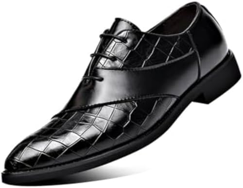 Men's Fashion Dress Business Formal Straps Oxford Shoes Modern Casual Derby Black