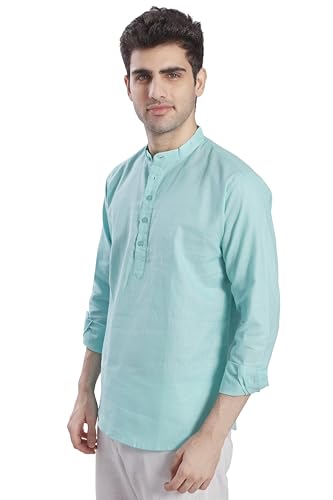 Image of DIVISIVE Men's Slim Fit Full Sleeves Cotton Short Kurta