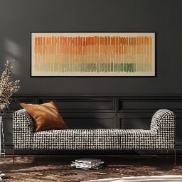 Tableau panoramique sur toile salon grand format horizontal déco murale blocs de couleurs 60x180