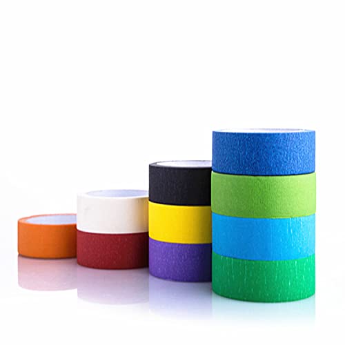 SZXMDKH 10 Rolls Colored Tape Rainbow Tape Writable Masking Tape Set