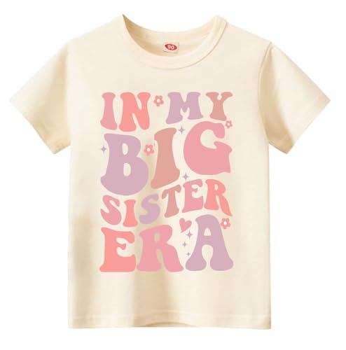 Big Sister Shirt for Toddler Baby Girl Outfits Big Sis Announcement T-Shirt Gifts