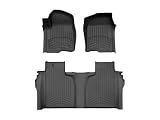 WeatherTech FloorLiner HP Custom Fit Floor Mats for Chevrolet Silverado 2500HD/3500HD, Silverado 1500 LTD, Sierra 1500 Limited - 1st & 2nd Row (441436-1-2IM), Black