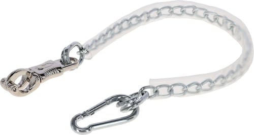 Kerbl Cadena De Amarre , Sujeción Para Caballos, Cadena Para Caballos, Con Gancho De Antipánico Y Mosquetón, Metal, 70 Cm, Torneos, Remolques, Con Revestimiento De Plástico