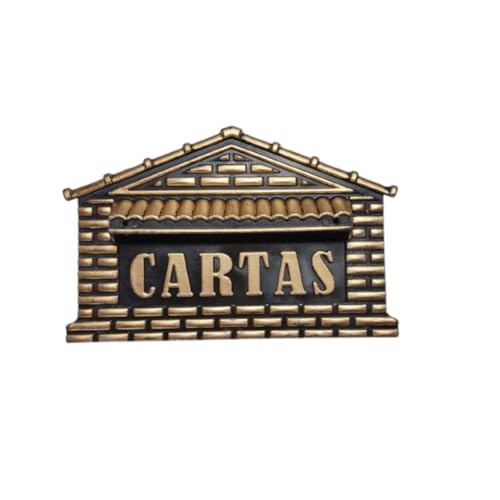 MetalCartas Caixa de Correio - Carta Correspondência - Pvc Aço Prata e Dourado - Modelo Casinha Tijo