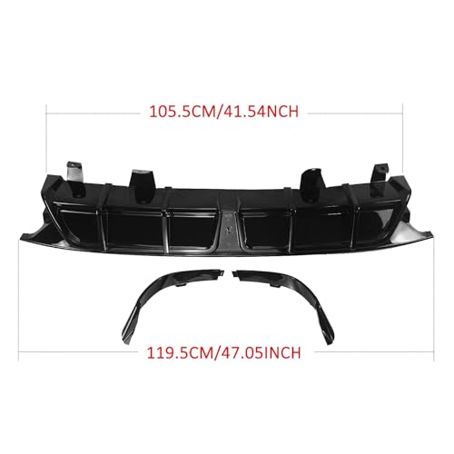 Difusor de Parachoques Trasero Negro Brillo Premium con Labio y Spoiler LED para Accord 6
