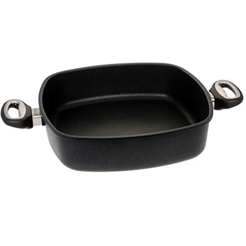 Lotus Gusspfanne - Quadratkasserolle 29cm, Bodenmaß 22cm, Höhe 7,5cm, Deckelmaß 29cm