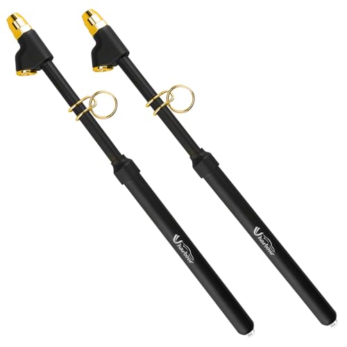 UHARBOUR Dual Head Tire Pressure Gauge 10-150PSI Heavy Duty Semi Truck Tire Pressure Gauge 1-10 Bar Air Pressure Gauge for Tires Extended Tube for Semi Truck RV Car Motorcycle(Pack of 2)