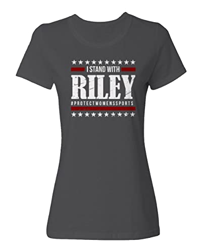 Gamesdur I Stand With Riley Protect Women's Sports Ladies' Crewneck T-Shirt (Gray, X-Large) #TOP21
