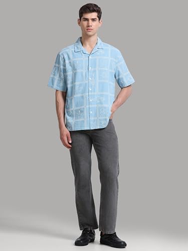 Image of StitchX Men's Tropical Embroidered Resort Shirt-XS-2XL