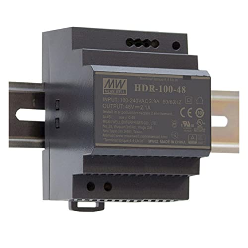 DIN-Rail - Fuente de alimentación de 92 W, 48 V, 1,92 A, MeanWell HDR-100-48; Transformador