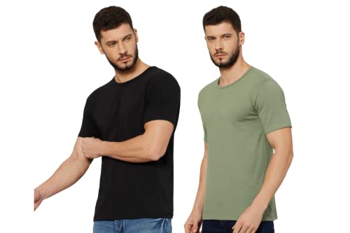 Image of T-Shirt for Men - 100% Cotton Casual T-Shirt | Half Sleeve, Round Neck 4 Way Stretch Fabric | Slim Fit T-Shirt