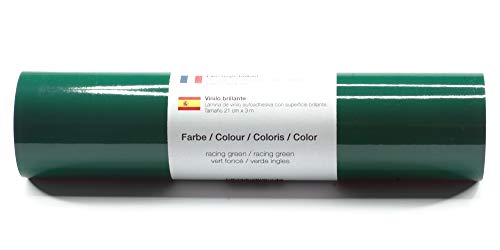Selbstklebende Plotterfolie Vinylfolie 21 cm x 3 m glänzend 39 Farben zur Auswahl, Farbe:184 Racing-Green