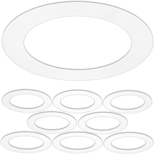 Image of LightLabs Goof Ring Gloss 8 Pack 8.65 inch Diameter for 6 inch Cans. Inlcudes Mounting Tape to Fix Drywall Damage for Flush Mount Recessed Down Lights. 6.2 inch Inner Diameter Recessed Light Cover Glossy White
