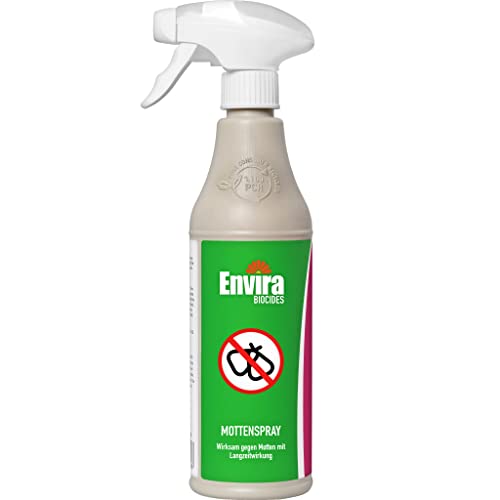 Envira Motten-Spray 500 ml - Mittel gegen Motten, Kleidermotten, Lebensmittelmotten - Mottenschutz mit Langzeitwirkung - Mottenfalle Alternative, Geruchlos