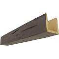 Ekena Millwork BMHH3C0060X040X168HD 3-Sided (U Hand Hewn Endurathane Faux Wood Ceiling Beam, 6"W x 4"H x 14'L, Natural Honey Dew