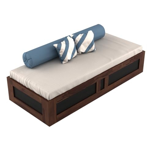 Image of Spacewood Woodland Bed | Single Size (78 X 48) Engineered Wood Day Bed with Box Type Storage | 3 Year Warranty | Modern Design | Sheesham