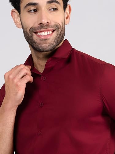 Image of Beyoung Cotton Plain Regular Fit Shirt for Men | Full Sleeve | Formal Shirt | Classic Collar Cotton