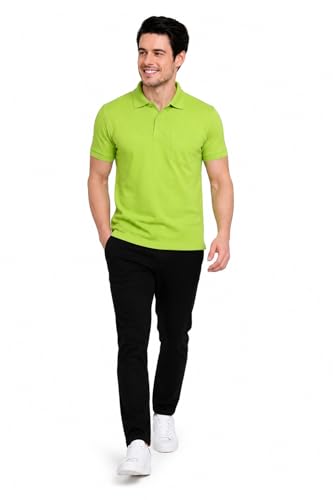 Image of INKKR Men's Polo Neck Half Sleeve Cotton Blend Regular Fit T-Shirt With Pocket
