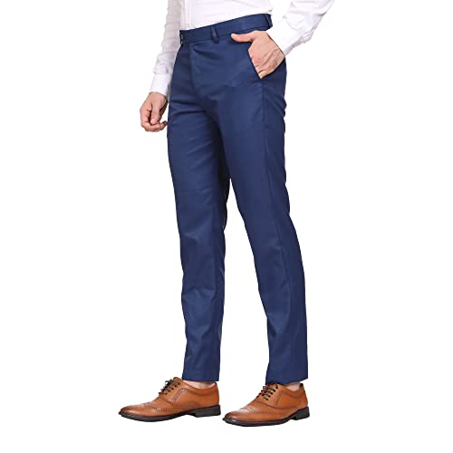 Image of MALENO Men's Diamond Textured Regular Fit Trouser | Soft and Breathable Fabric | Trousers for Office, Party