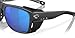 Costa Del Mar King Tide 6 Polarized Rectangular Sunglasses, Black Pearl/Blue Mirrored Polarized-580G, 58 mm