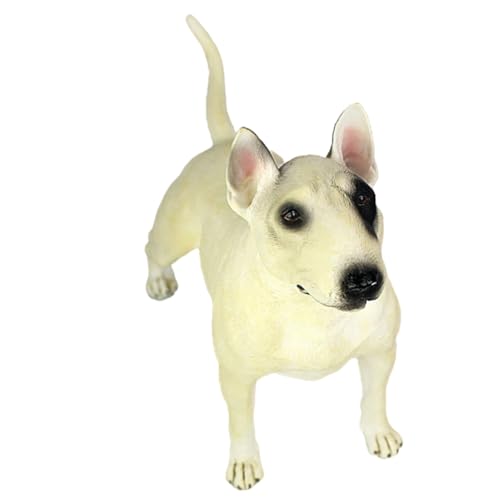 Chien Bull Terrier blanc en plastique, idée cadeau pour garçons et filles