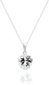 Colar Feminino com Prata Ponto de Luz Coração 45cm Corrente Veneziana com Pingente Coração de Zircônia Brilho Eterno Joia Minimalista e Romântica