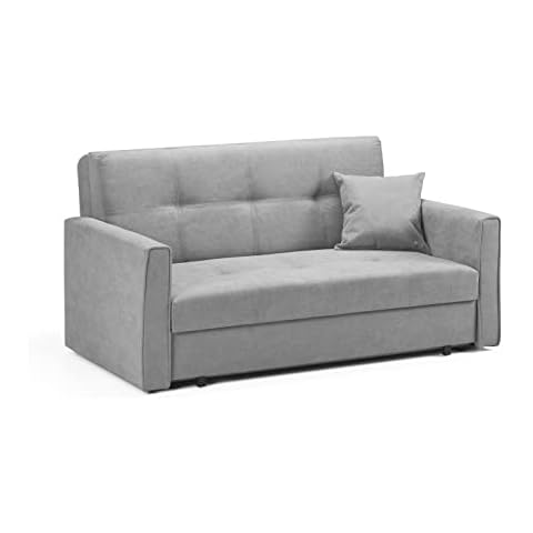 Honeypot - Sofa - Viva - Large Storage Sofa Bed - 3 Seater - 2 Seater - Grey - Plush Grey - Teal - Fabric (2 Seater Sofabed, Grey) Cover
