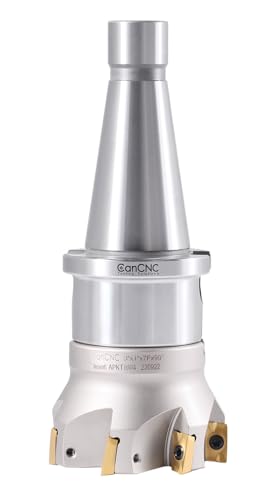 Accusize Industrial Tools 3'' Indexable Face Mill Cutter, NMTB40 1'' End Mill Holder, 7 APKT1604 Carbide Inserts, Precision Milling, NMTB-4518