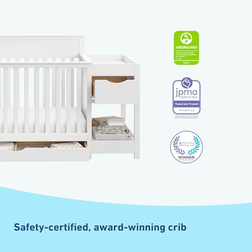 Graco Shiloh 5-in-1 Convertible Crib & Changer with Drawer (White) – GREENGUARD Gold Certified Baby Crib Crafted from Wood, Converts to Toddler Bed, Daybed, and Full-Size Bed - Image 6